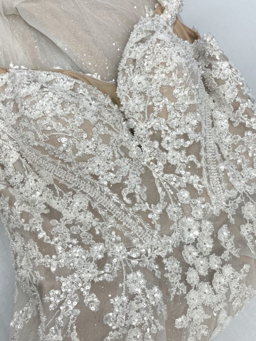 Allure Bridals Plus Size Glitter Lace A-Line Wedding Gown - Picture 8 of 10